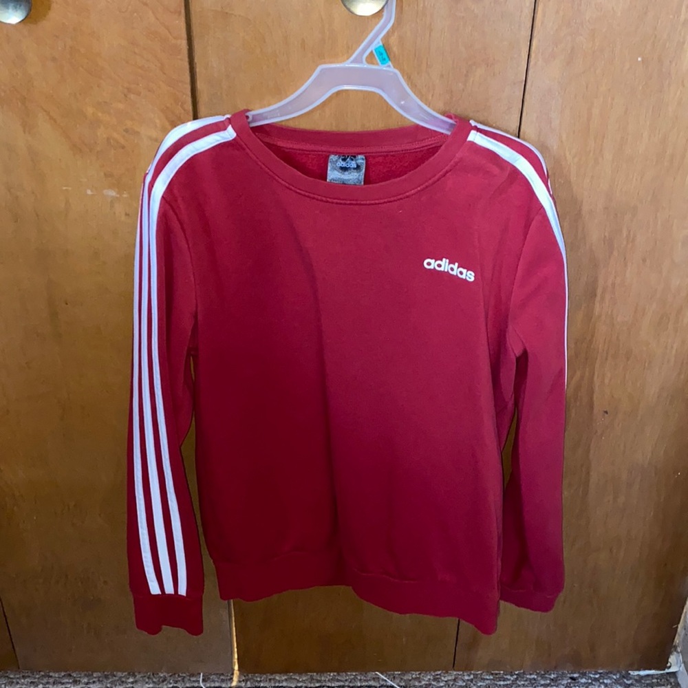 Red medium Adidas sweatshirt.